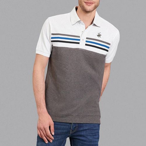 White Retro Panel Polo Shirt - Beverly Hills Polo Club - Modalova