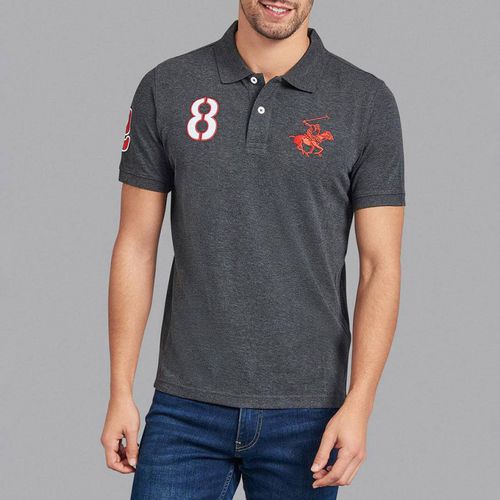 Charcoal Team Signature Large Pony Polo Shirt - Beverly Hills Polo Club - Modalova