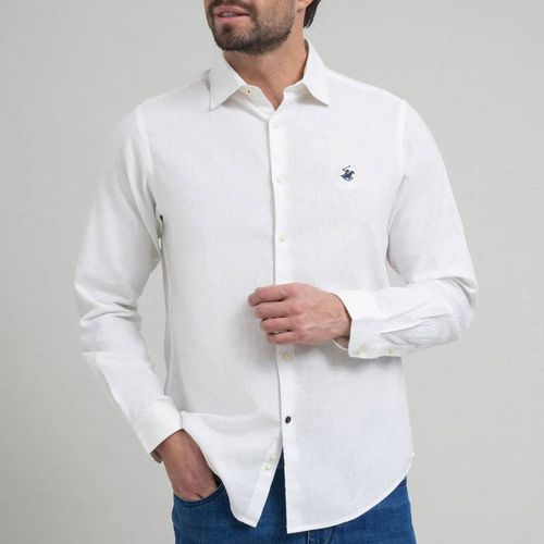 White Contrast Button Shirt - Beverly Hills Polo Club - Modalova