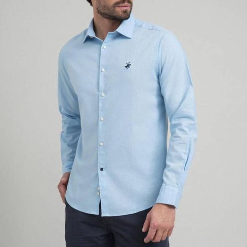 Blue Contrast Button Shirt - Beverly Hills Polo Club - Modalova