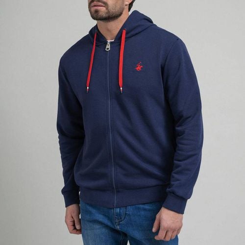 Navy Polo Pony Zip Hoodie - Beverly Hills Polo Club - Modalova