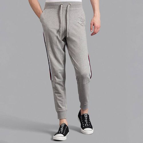 Grey Embossed Knee Seam Joggers - Beverly Hills Polo Club - Modalova