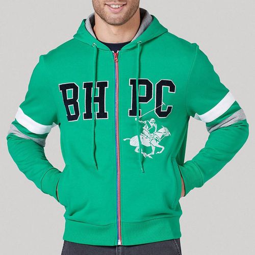 Emerald Polo Pony Stripe Sleeve Zip Hoodie - Beverly Hills Polo Club - Modalova