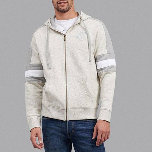 Oatmeal Contrast Stripe Zip Hoodie - Beverly Hills Polo Club - Modalova