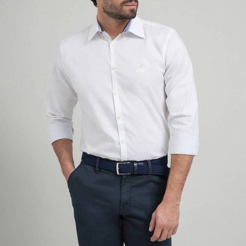 White Tri-Colour Tag Formal Shirt - Beverly Hills Polo Club - Modalova