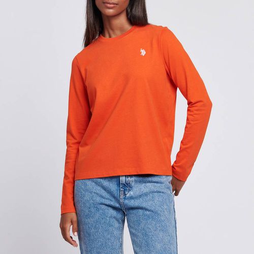 Orange Long Sleeve Cotton T-Shirt - U.S. Polo Assn. - Modalova