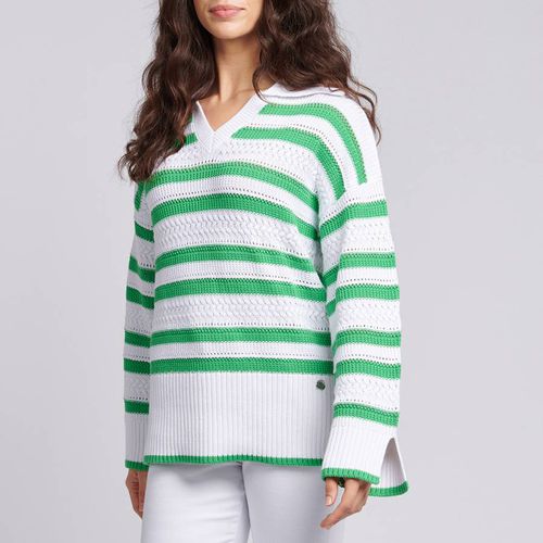 Collared Striped Cotton Blend Jumper - U.S. Polo Assn. - Modalova