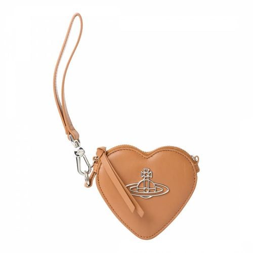 Tan Nappa Thin Line Orb Heart Wristlet - Vivienne Westwood - Modalova