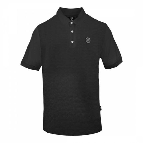 Black Textured Polo Shirt - Philipp Plein - Modalova