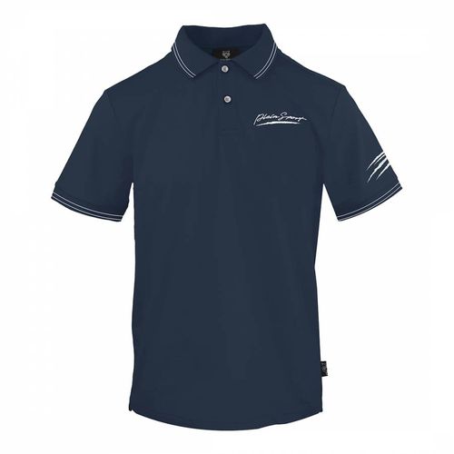 Navy Cotton Tipped Polo - Philipp Plein - Modalova