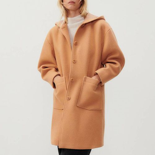 Orange Wool Blend Hooded Coat - American Vintage - Modalova