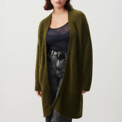 Khaki Wool Blend Longline Cardigan - American Vintage - Modalova