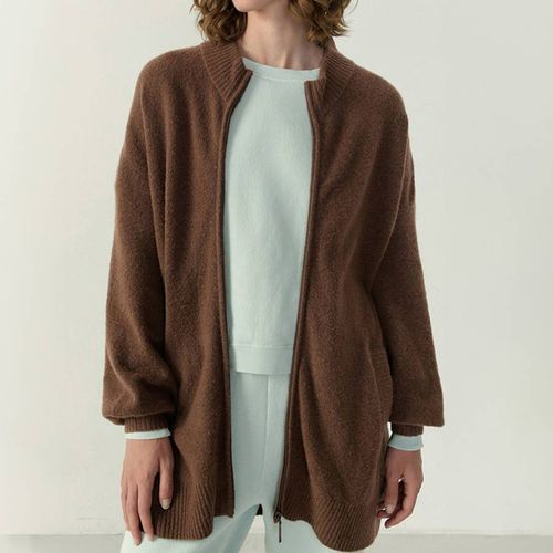 Brown Wool Blend Soft Knit Cardigan - American Vintage - Modalova