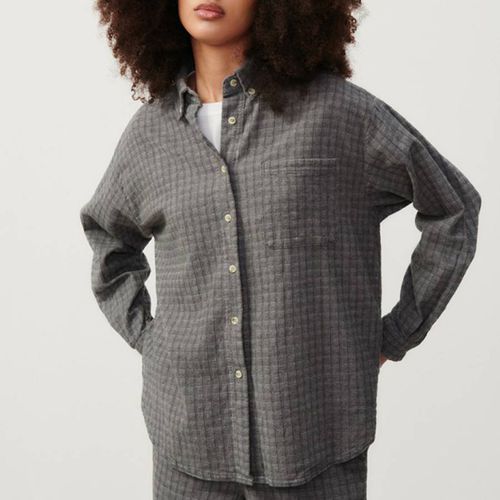 Grey Cotton Waffle Shirt - American Vintage - Modalova