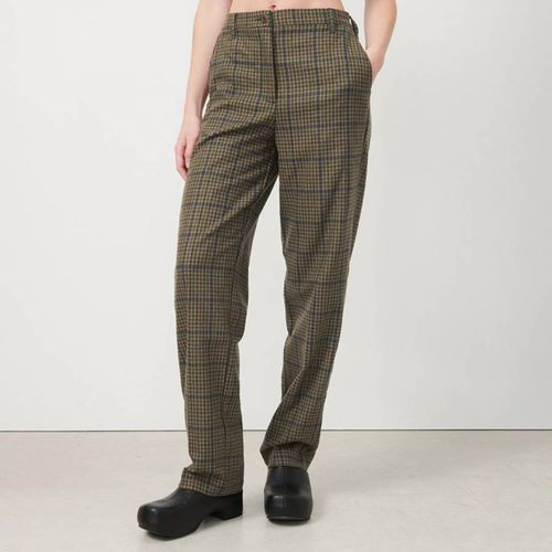 Khaki Wool Blend Printed Trousers - American Vintage - Modalova