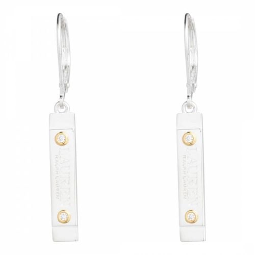 Sterling & 18k Gold-Plated Vermeil Pave Logo Drop Earrings - Ralph Lauren - Modalova