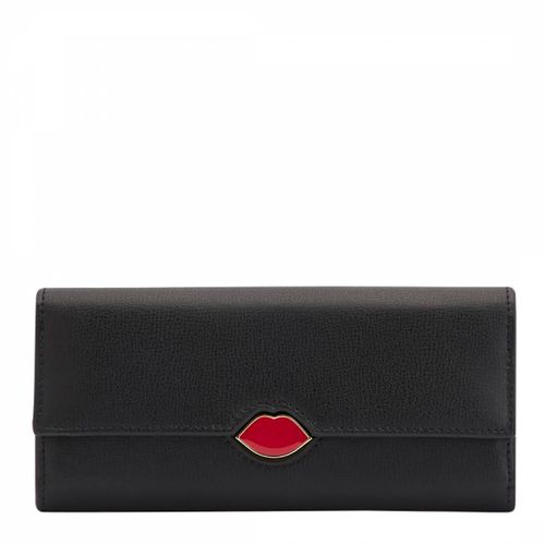 Black Enamel Lip Cora Wallet - Lulu Guinness - Modalova