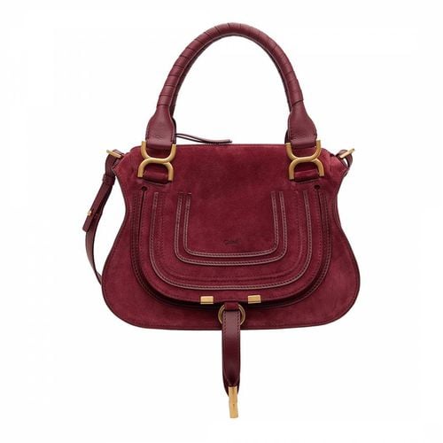 Burgundy Small Suede Marcie Hobo Bag - Chloe - Modalova