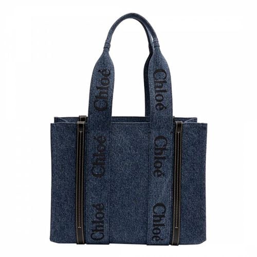 Denim Chloe Woody Medium Tote Bag - Chloe - Modalova