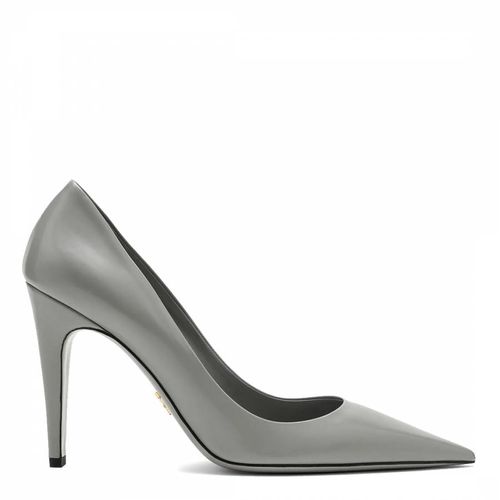 Grey Leather Court Heel - Prada - Modalova