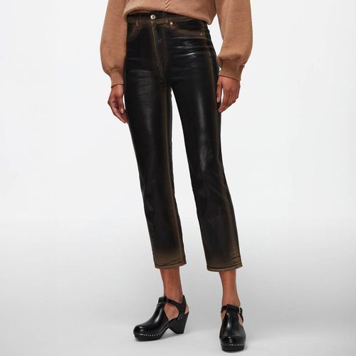 Dark Logan Straight Leather Jeans - 7 For All Mankind - Modalova