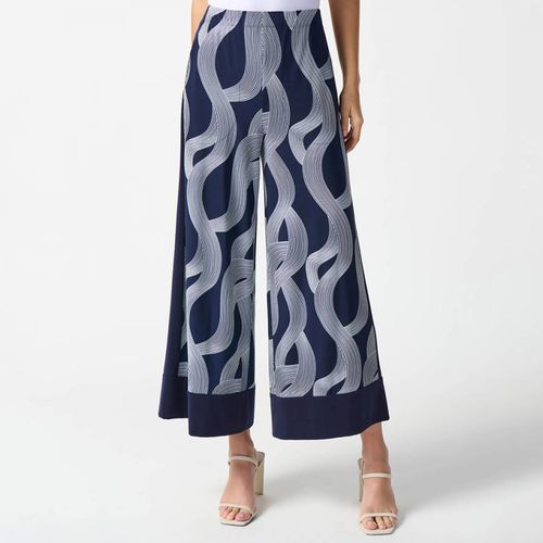 Navy Printed Loose Trouser - Joseph Ribkoff - Modalova