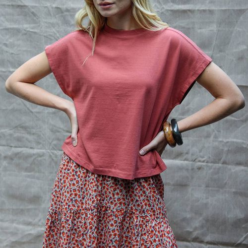 Red Annabel Cotton T-Shirt - Burgs - Modalova