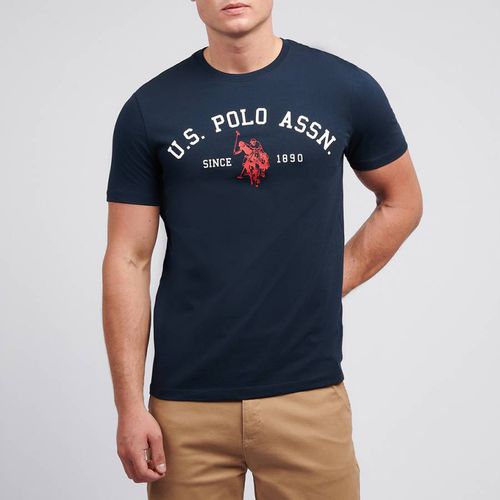 Navy Arch Logo Cotton T-Shirt - U.S. Polo Assn. - Modalova