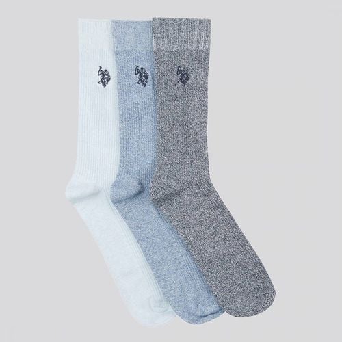 Multi 3 Pack Ribbed Cotton Socks - U.S. Polo Assn. - Modalova