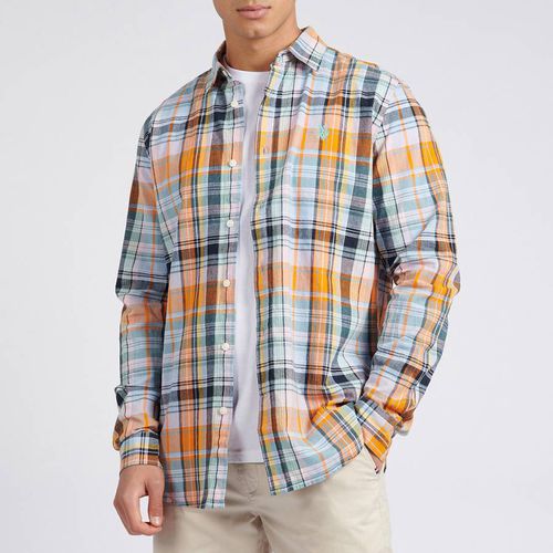 Blue Check Linen Blend Shirt - U.S. Polo Assn. - Modalova