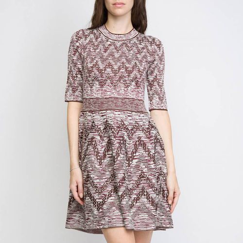 Burgundy Zig Zag Flared Mini Dress - M Missoni - Modalova