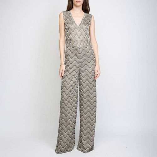 Gold Zig Zag Sleeveless Jumpsuit - M Missoni - Modalova