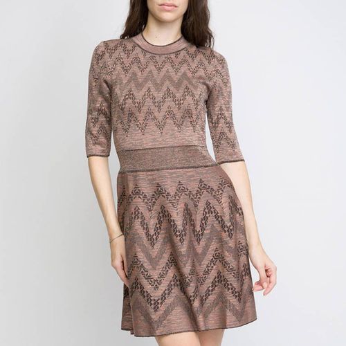 Brown Zig Zag Flared Mini Dress - M Missoni - Modalova