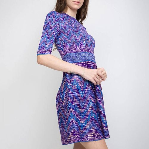 Purple Zig Zag Flared Mini Dress - M Missoni - Modalova