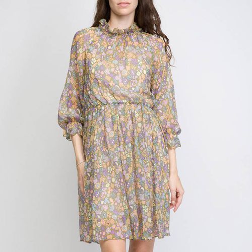 Multi Floral Frill Silk Dress - Missoni - Modalova