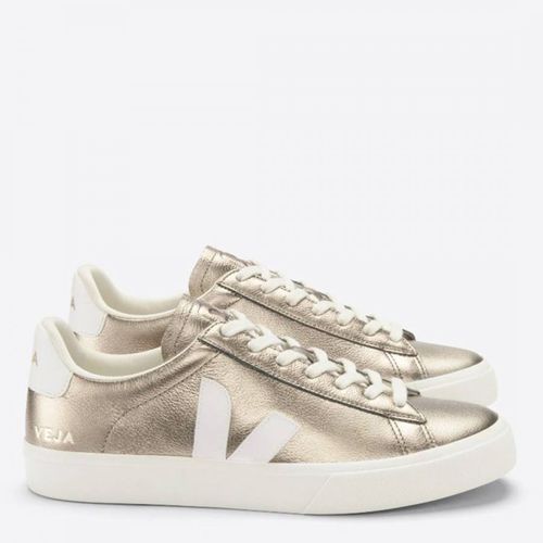 Women's Gold Leather Campo Trainer - VEJA - Modalova