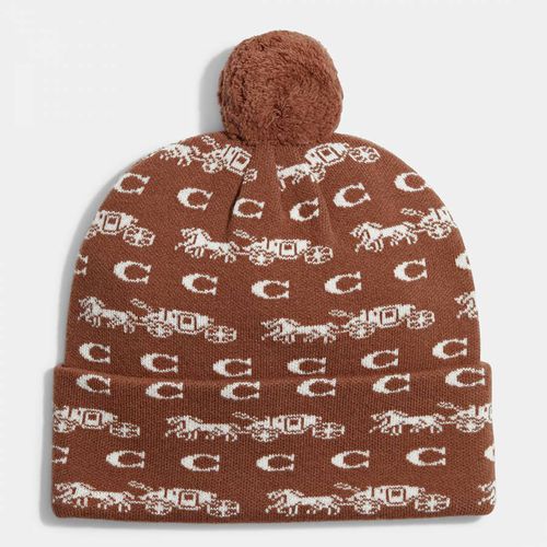 Saddle Bold Branded Beanie - Coach - Modalova