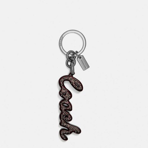 Dark Berry Glitter Resin Script Key Ring - Coach - Modalova