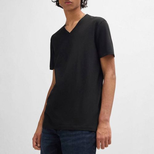 Black 2 Pack V Neck Cotton T-Shirt - HUGO - Modalova