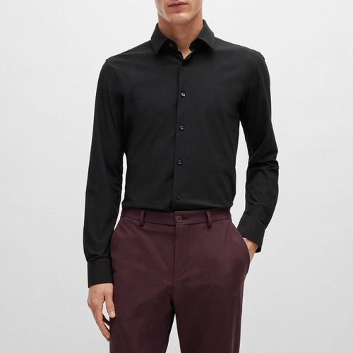 Black Slim Fit Cotton Shirt - BOSS - Modalova