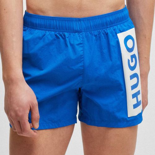 Blue Logo Swim Shorts - HUGO - Modalova