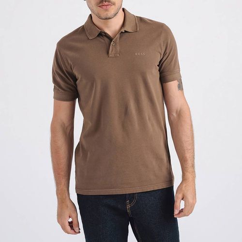 Beige Classic Logo Polo Shirt - BOSS - Modalova