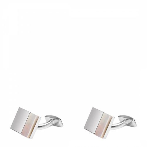 Silver Contrast Cufflinks - BOSS - Modalova