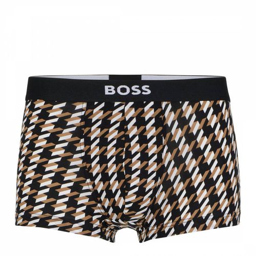 Black/White Houndstooth Print Boxers - BOSS - Modalova