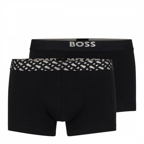 Black 2 Pack Logo Print Boxers - BOSS - Modalova