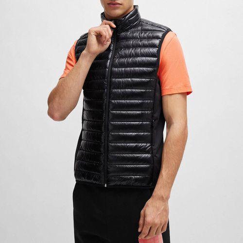 Black Padded Zip Gilet - BOSS - Modalova