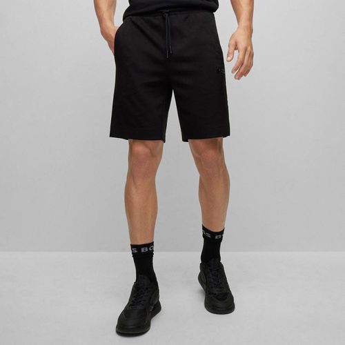 Black Headlo Cotton Shorts - BOSS - Modalova