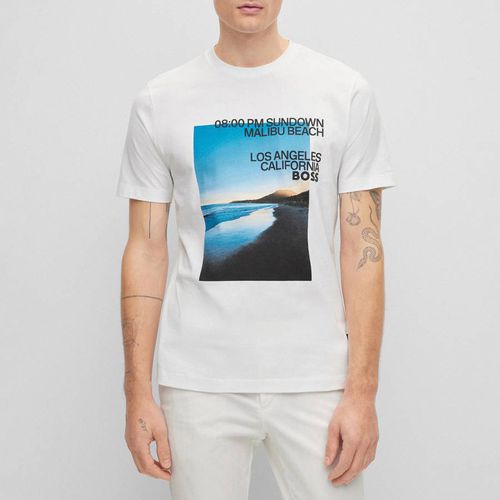 White Tiburt Cotton T-Shirt - BOSS - Modalova