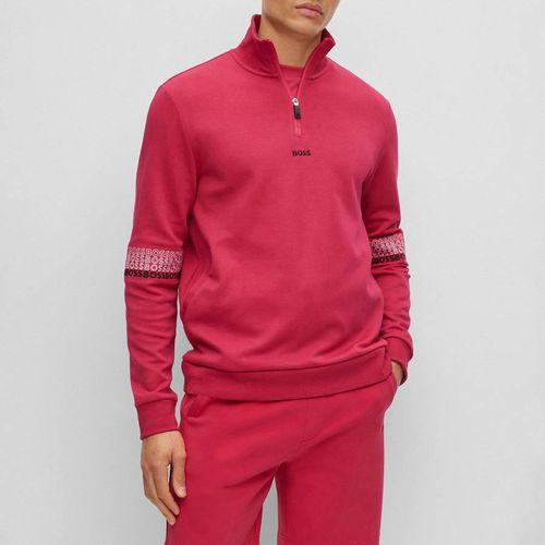 Embroidered Quarter Zip Sweatshirt - BOSS - Modalova