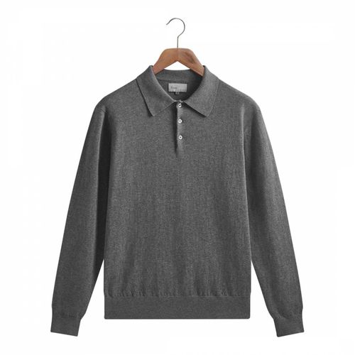 Cotton Cashmere Long Sleeve Polo - Kilgour Savile Row - Modalova